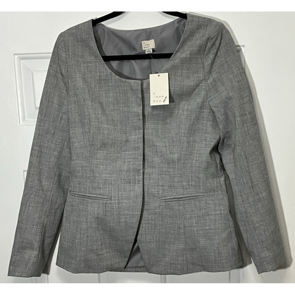 A New Day Light Gray Blazer/Jacket Professional/Business Women's Small